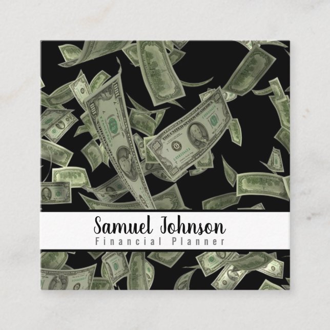 Cartão De Visita Quadrado Gerenciamento de Riqueza do Contador do Planejador (Frente)