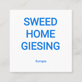 Cartão De Visita Quadrado giesing europa