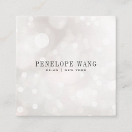 Cartão De Visita Quadrado Girly Glitter Whimsy White Bokee