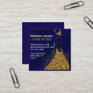 Cartão De Visita Quadrado Girly New York Fashion Designer qr code