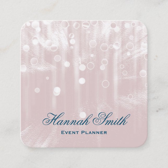Cartão De Visita Quadrado Glitter de luxo elegante profissional (Frente)