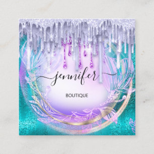 Cartão De Visita Quadrado Glitter de Unidades de Compro Professional QRCode