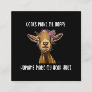 Cartão De Visita Quadrado Goats Me Faz Feliz Capuz