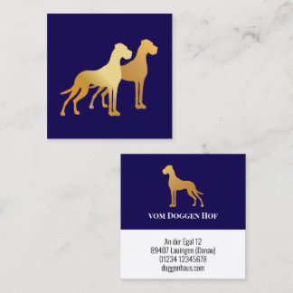 Cartão De Visita Quadrado Golden Great Dane Fancy Business Cards
