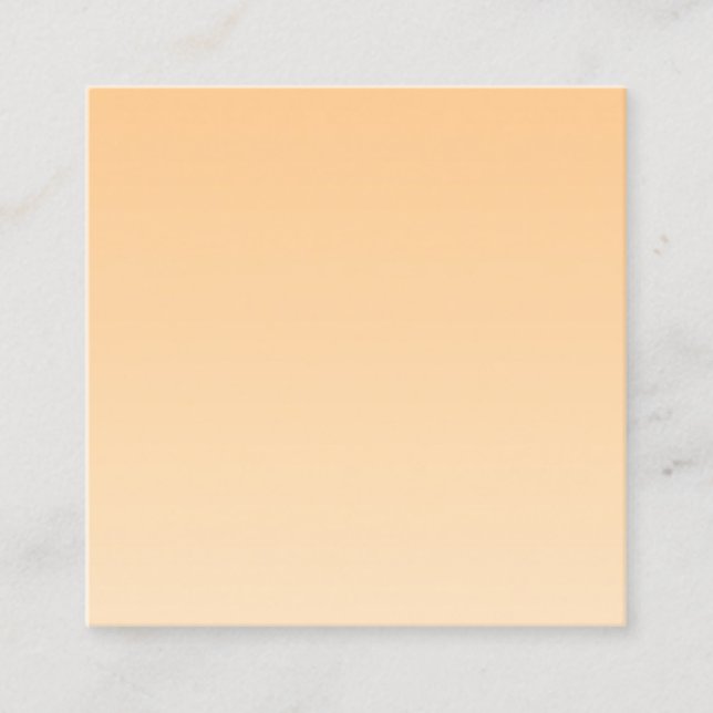 Cartão De Visita Quadrado Gradiente Amarelo-Claro e Laranja (Frente)