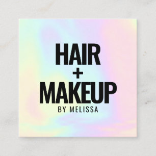 Cartão De Visita Quadrado Gradiente tipografia em negrito moderno hológrafo 