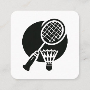 Cartão De Visita Quadrado Gráfico de Badminton