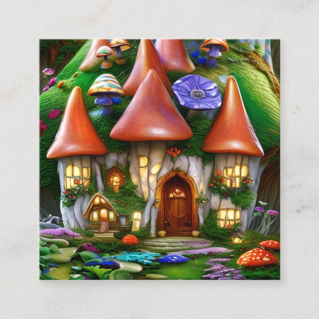 Cartão De Visita Quadrado Gráfico mágico (Frente)