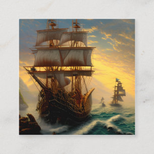 Cartão De Visita Quadrado Gráfico Pirate