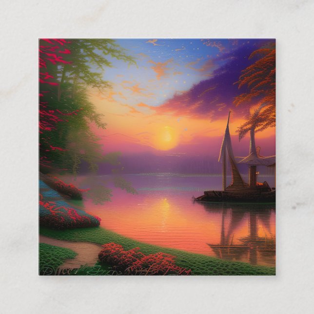 Cartão De Visita Quadrado Gráfico Sunshine (Frente)