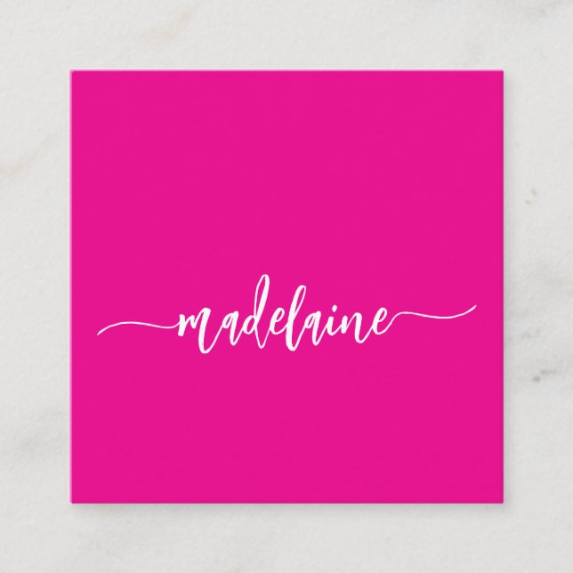 Cartão De Visita Quadrado Grupo de Código QR Pink Pessoal Elegante (Frente)