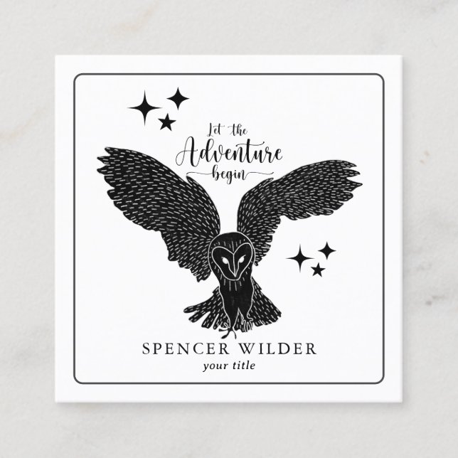 Cartão De Visita Quadrado Guia de Natureza de Aventura Florestal (Frente)