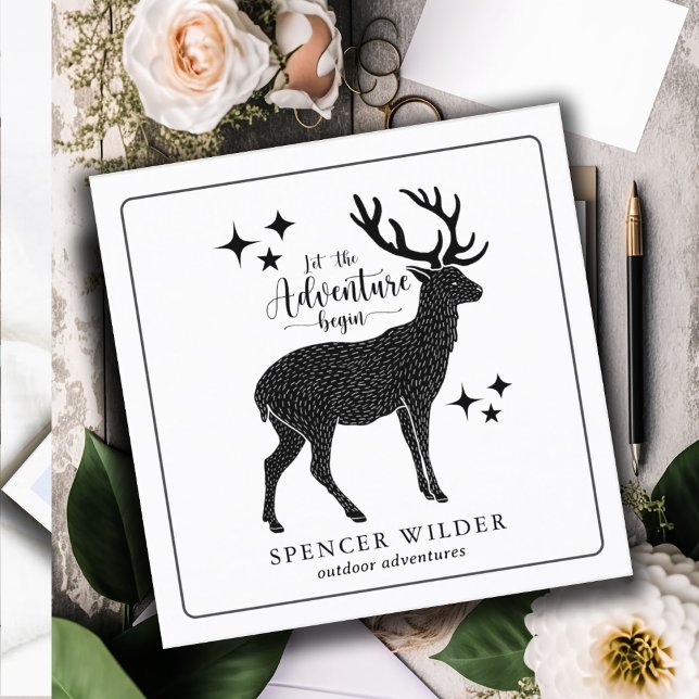 Cartão De Visita Quadrado Guia de Natureza de Aventura Florestal (Criador carregado)