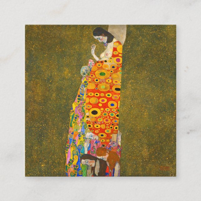 Cartão De Visita Quadrado Gustav Klimt Hope II (Frente)