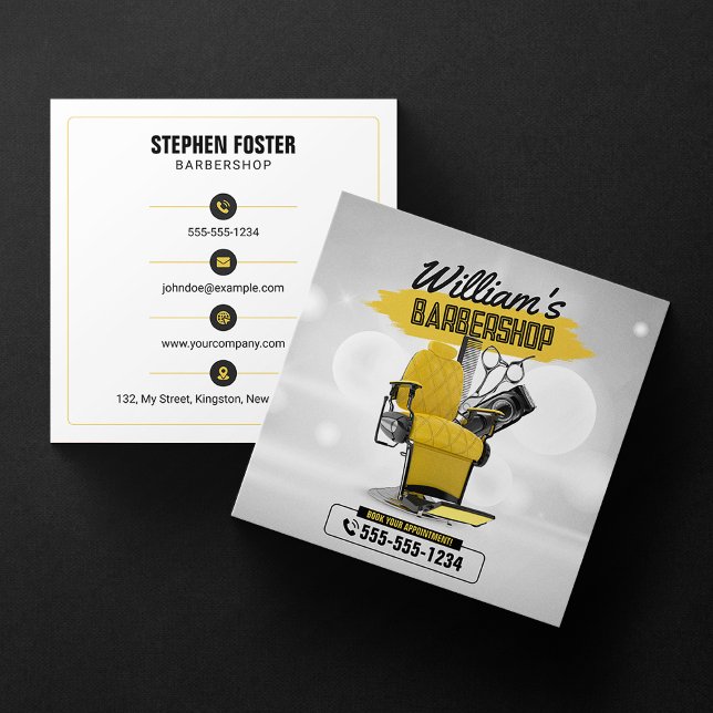 Cartão De Visita Quadrado Hairdresser Haircut, Hairlist, Hairdresser, Haircu (Criador carregado)