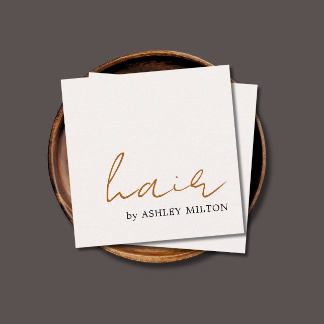 Cartão De Visita Quadrado Hairstyle mínimo Elegante leve Pastel (Criador carregado)