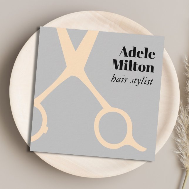 Cartão De Visita Quadrado Hairstylist mínima para a Rosa Elegante (Criador carregado)