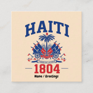 Cartão De Visita Quadrado Haiti 1804 Bandeira Vintage Patriótica Gráfica Her