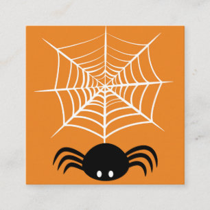 Cartão De Visita Quadrado Halloween Spider Web