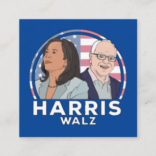 Cartão De Visita Quadrado Harris Walz Election