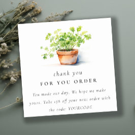 Cartão De Visita Quadrado Herb Parsley Coriander Obrigado Por Ordem