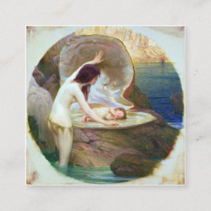 Cartão De Visita Quadrado Herbert James Draper - Um Bebê Água 1900