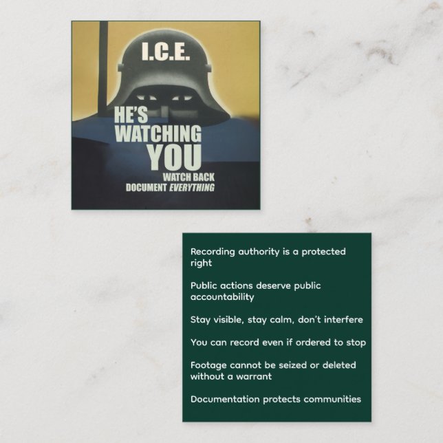 Cartão De Visita Quadrado He's Watching You 2026 (Frente/Verso)