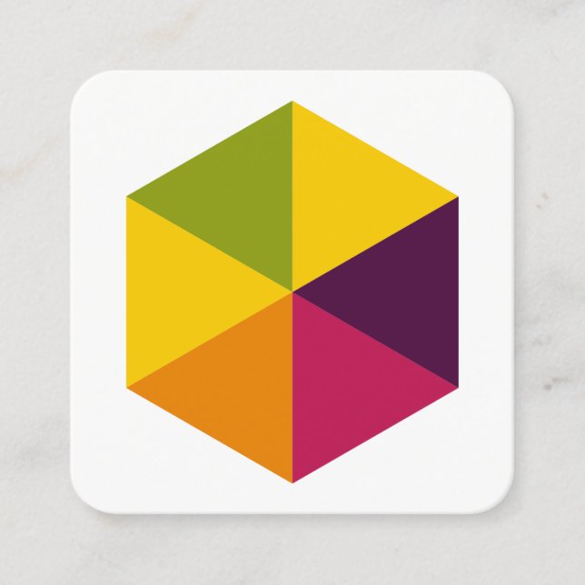 Cartão De Visita Quadrado Hexágono a cores 01 (Frente)