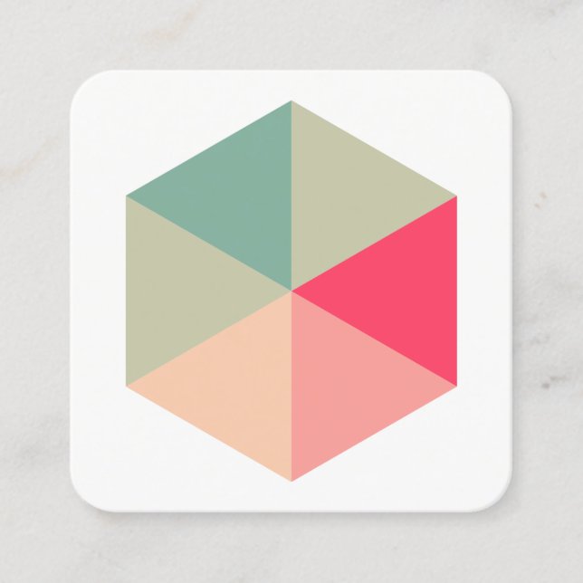 Cartão De Visita Quadrado Hexágono a cores 04 (Frente)