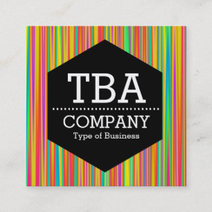 Cartão De Visita Quadrado Hexágono Negro - Abstrato 120716(010)