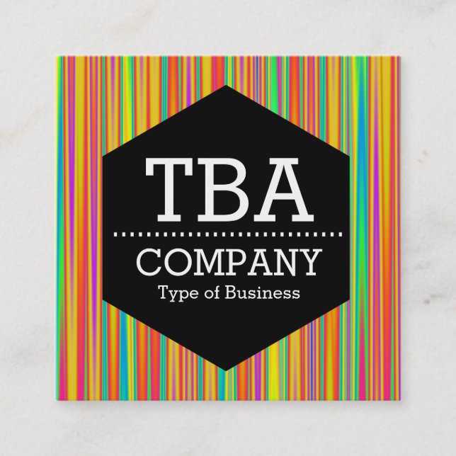 Cartão De Visita Quadrado Hexágono Negro - Abstrato 120716(010) (Frente)