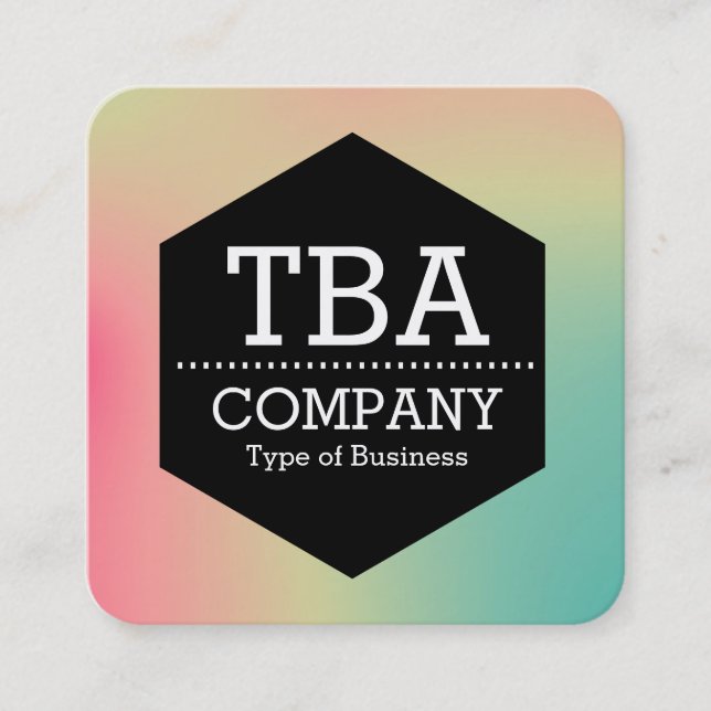 Cartão De Visita Quadrado Hexágono Preto - Carro Comercial Quadrado de Gradi (Frente)