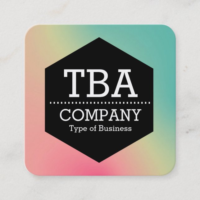 Cartão De Visita Quadrado Hexágono Preto - Carro Comercial Quadrado de Gradi (Frente)