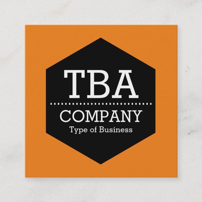 Cartão De Visita Quadrado Hexágono Preto - Cor (Frente)