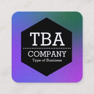 Cartão De Visita Quadrado Hexágono Preto - Gradiente Suave