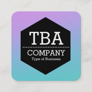 Cartão De Visita Quadrado Hexágono Preto - Gradiente Suave