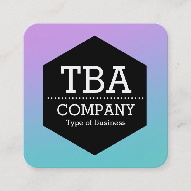 Cartão De Visita Quadrado Hexágono Preto - Gradiente Suave (Frente)