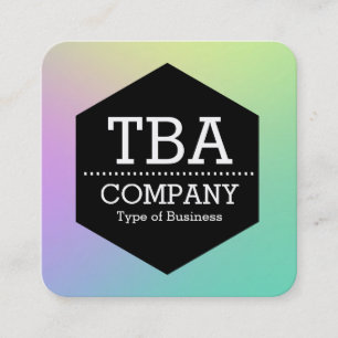 Cartão De Visita Quadrado Hexágono Preto - Gradiente Suave