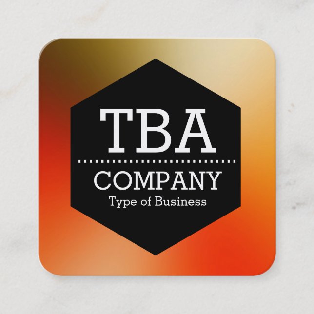 Cartão De Visita Quadrado Hexágono Preto - Gradiente Suave (Frente)