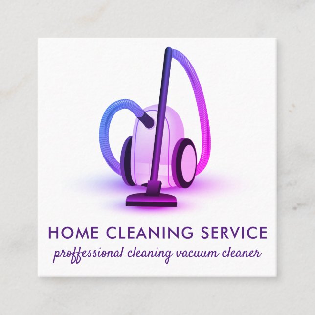 Cartão De Visita Quadrado Home Clearing House Keeper Maid (Frente)