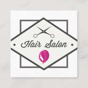 Cartão De Visita Quadrado Ícone Cabelo  Salão de Cabelo
