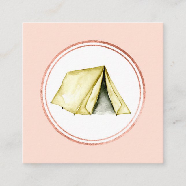 Cartão De Visita Quadrado Ícone de Mídia Social do Planejador de Evento Dour (Frente)