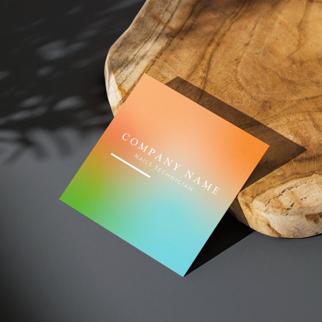 Cartão De Visita Quadrado Ícone de Mídia Social Gradiente Holográfico Esthet (Esthetician Holographic Gradient Social Media Icon Square Business Card)