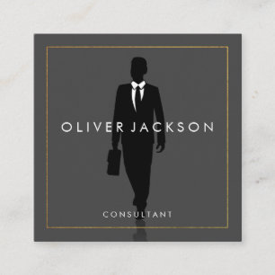 Cartão De Visita Quadrado Ícone do consultor empresarial