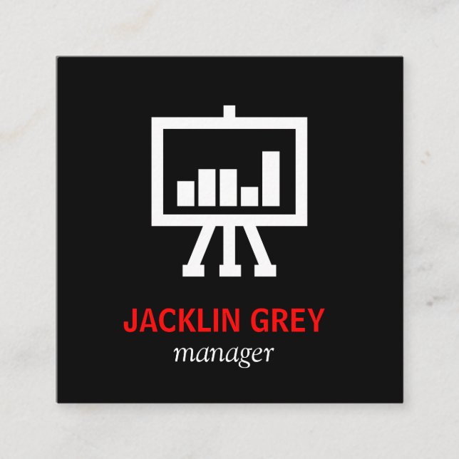 Cartão De Visita Quadrado Ícone do Gráfico (Frente)