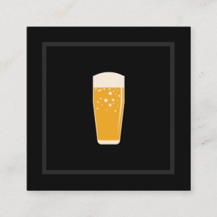 Cartão De Visita Quadrado Ícone preto lustroso da cerveja
