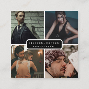 Cartão De Visita Quadrado Ícones de mídia social do código QR do fotógrafo 4