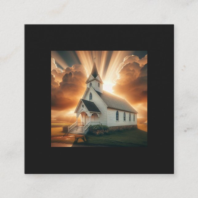 Cartão De Visita Quadrado Igreja do País Cristão (Frente)