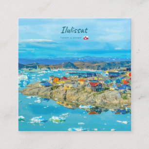 Cartão De Visita Quadrado Ilulissat, Groenlândia - Cidade dos Icebergs