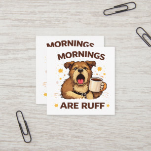 Cartão De Visita Quadrado Ilustração de Cachorro Aconchegante